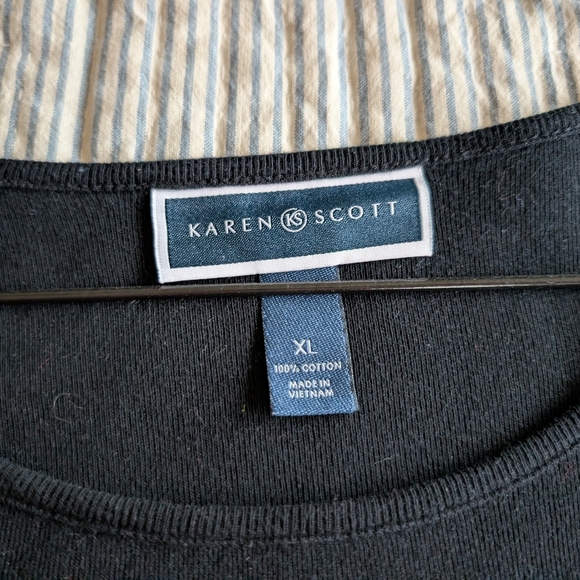 Karen Scott Dark Grey Sparkly Christmas Tree Top XL - Picture 2 of 5